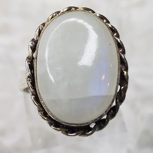 Rainbow Moonstone Ring